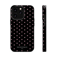 Black with Pink Polka Dots (MagSafe) Phone Case