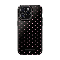 Black with Pink Polka Dots (MagSafe) Phone Case