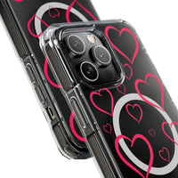 Magenta Hearts (MagSafe) Clear Phone Case