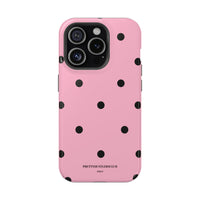 Pink With Black Polka Dots V2 (MagSafe) Phone Case