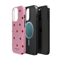 Pink With Red Polka Dots V2 (MagSafe) Phone Case