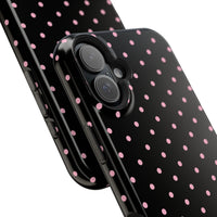 Black with Pink Polka Dots (MagSafe) Phone Case