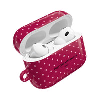 Burgundy with Pink Polka Dots AirPod Case
