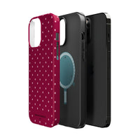 Burgundy With Pink Polka Dots (MagSafe) Phone Case