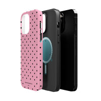 Pink With Black Polka Dots (MagSafe) Phone Case