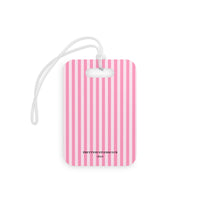Pink Stripes Luggage Tag