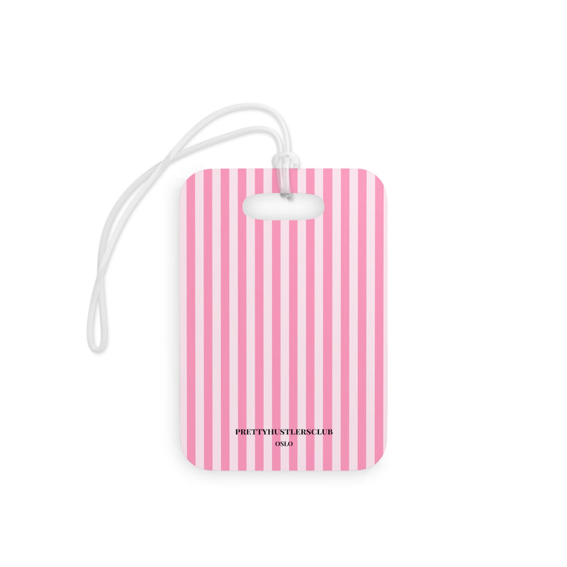 Pink Stripes Luggage Tag