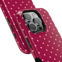 Burgundy With Pink Polka Dots (MagSafe) Phone Case