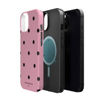 Pink With Black Polka Dots V2 (MagSafe) Phone Case