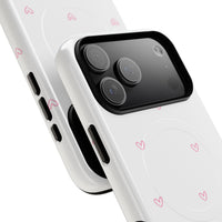 Pink Tiny Hearts Pattern (MagSafe) Phone Case