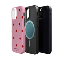 Pink With Red Polka Dots V2 (MagSafe) Phone Case