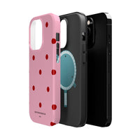 Pink With Red Polka Dots V2 (MagSafe) Phone Case