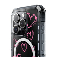 Light Pink Heart Sketches (MagSafe) Clear Phone Case