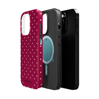 Burgundy With Pink Polka Dots (MagSafe) Phone Case