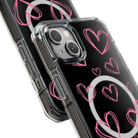 Light Pink Heart Sketches (MagSafe) Clear Phone Case