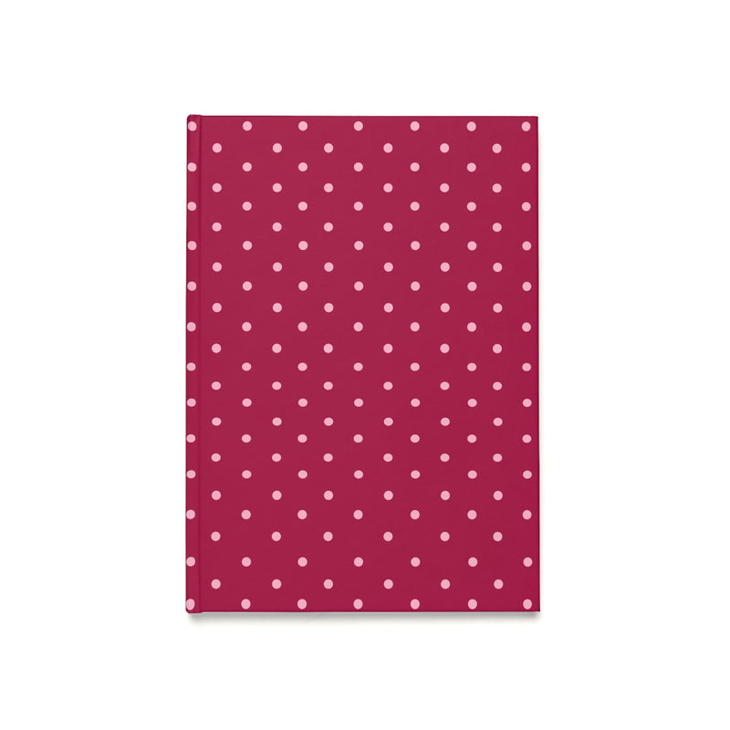 Burgundy with Pink Polka Dots A5 Hardcover Journal