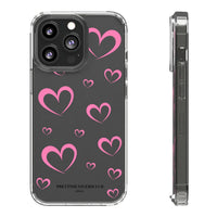 Pretty Pink Hearts Clear Phone Case