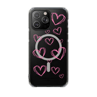 Light Pink Heart Sketches (MagSafe) Clear Phone Case