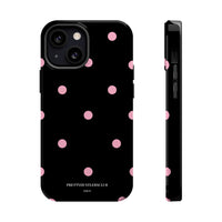 Black with Pink Polka Dots V2 (MagSafe) Phone Case