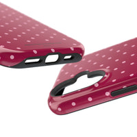 Burgundy With Pink Polka Dots (MagSafe) Phone Case