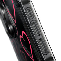 Magenta Hearts (MagSafe) Clear Phone Case
