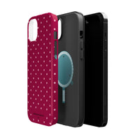 Burgundy With Pink Polka Dots (MagSafe) Phone Case