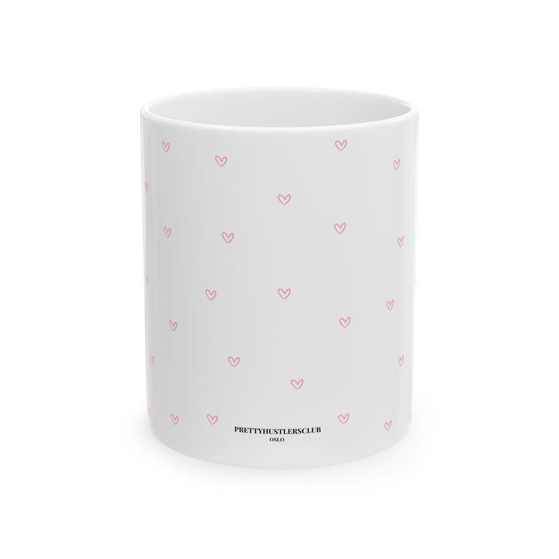 Pink Tiny Hearts Pattern Ceramic Mug