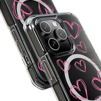 Light Pink Heart Sketches (MagSafe) Clear Phone Case