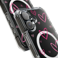 Pink Heart Sketches (MagSafe) Clear Phone Case