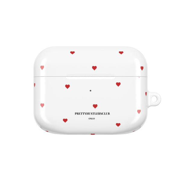 Red Heart Pattern AirPods Case