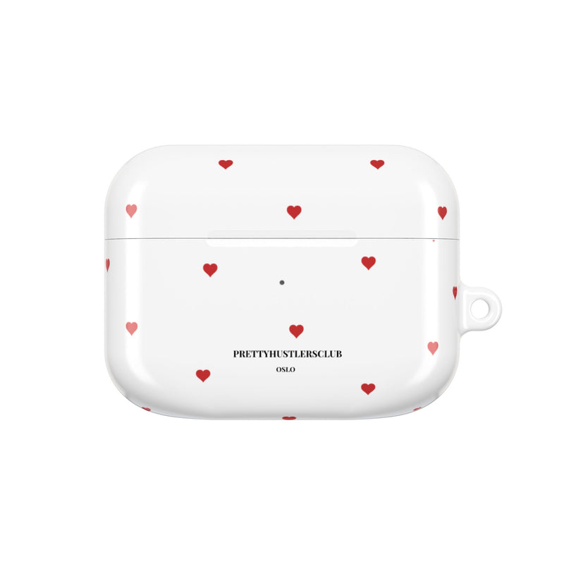 Red Heart Pattern AirPods Case