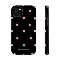 Black with Pink Polka Dots V2 (MagSafe) Phone Case