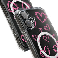 Light Pink Heart Sketches (MagSafe) Clear Phone Case