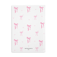 Pink Bow  Pattern Puffy Hardcover Notebook