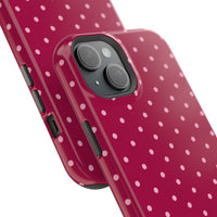 Burgundy With Pink Polka Dots (MagSafe) Phone Case