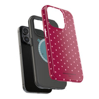Burgundy With Pink Polka Dots (MagSafe) Phone Case