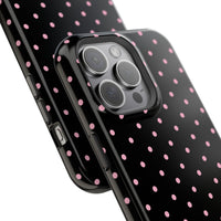 Black with Pink Polka Dots (MagSafe) Phone Case