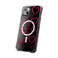 Magenta Hearts (MagSafe) Clear Phone Case