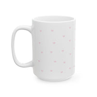 Pink Tiny Hearts Pattern Ceramic Mug