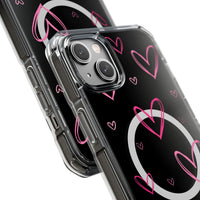Pink Heart Sketches (MagSafe) Clear Phone Case