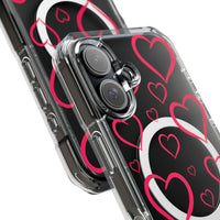 Magenta Hearts (MagSafe) Clear Phone Case