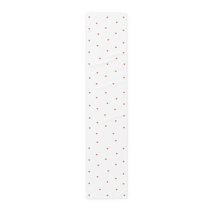 Red Heart Pattern Cotton Table Runner
