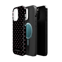 Black with Pink Polka Dots (MagSafe) Phone Case
