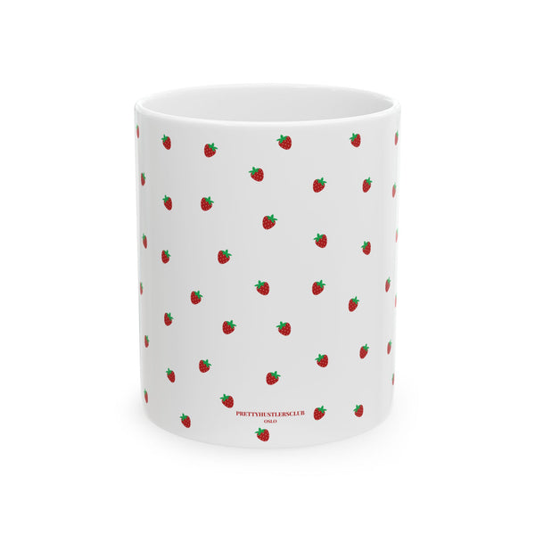 Strawberry Print Ceramic Mug
