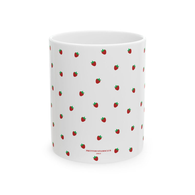 Strawberry Print Ceramic Mug