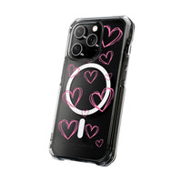 Light Pink Heart Sketches (MagSafe) Clear Phone Case