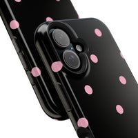 Black with Pink Polka Dots V2 (MagSafe) Phone Case