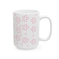 Pink Daisy Doodles Ceramic Mug