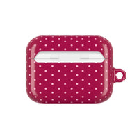 Burgundy with Pink Polka Dots AirPod Case