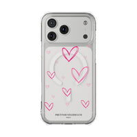 Pink Heart Sketches (MagSafe) Clear Phone Case